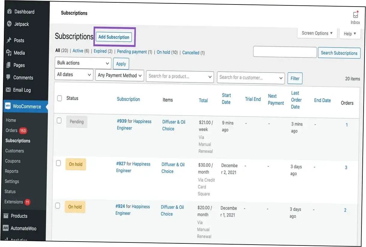 WooCommerce Subscriptions Nulled
